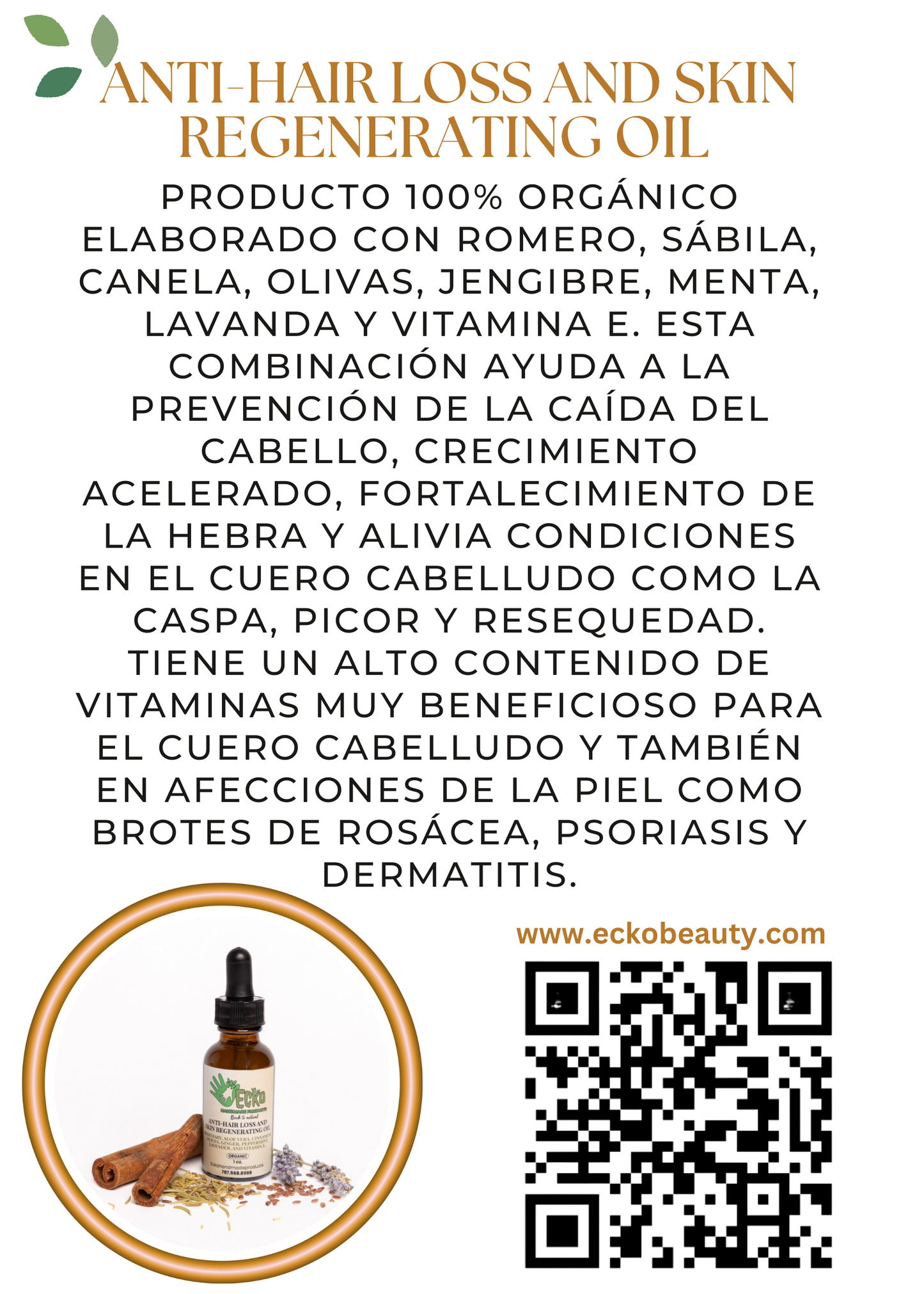 Anti-Hair Loss and Skin Regenerating Oil