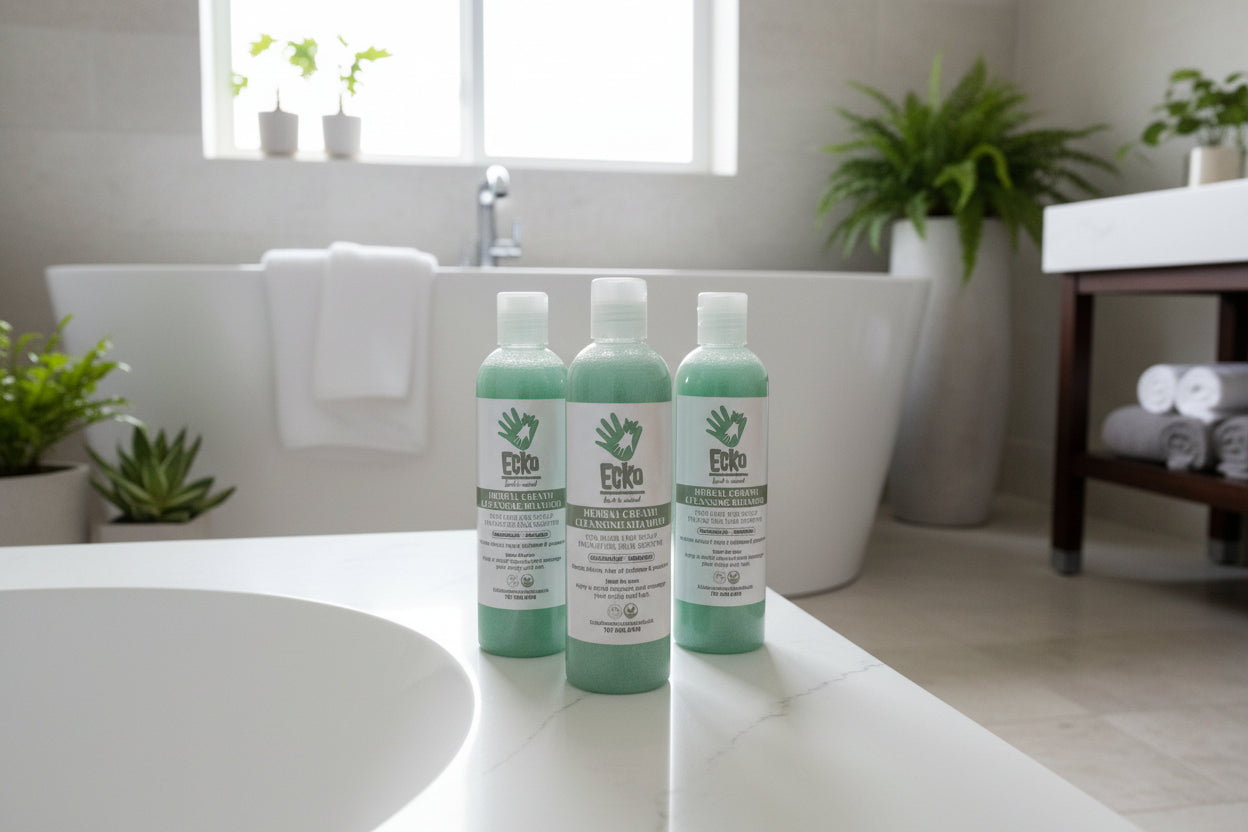 Shampoo Natural de Aloe Vera, Aguacate, Romero, Jojoba y Vitamina E